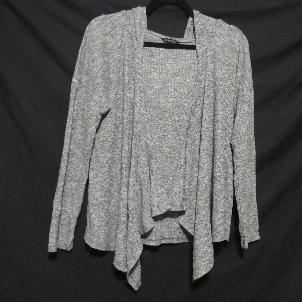 GEORGE | xs | Hooded Charcoal Open Front Long Sleeve Cardigan / Shrug | GUC